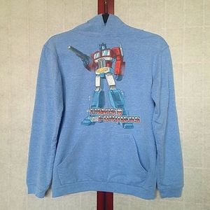 Transformers Light blue fleece sweatshirt hoodie. Kid's size L.